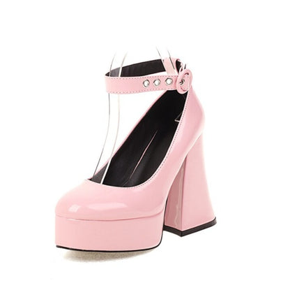 Platform 35-43 Size Buckle Chunky Heel Fashion Shoes