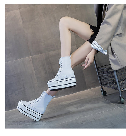 High-top Shoes Platform Thick Bottom Tube Simple And Thin