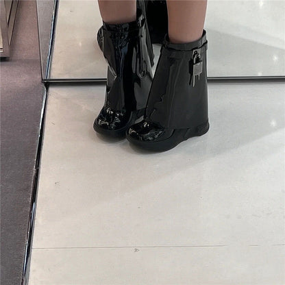 Botas de felpa de longitud media de gran tamaño para mujer