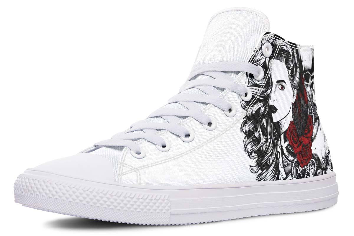 Printed Couple High-top Canvas Shoes