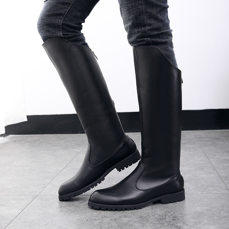 Botas altas de cuero de moda para hombre