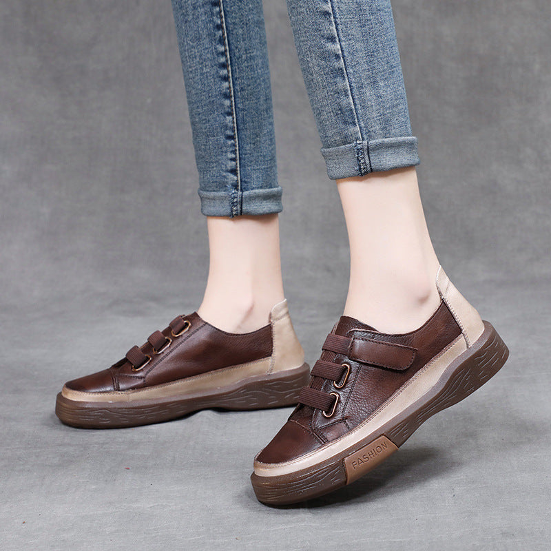 Spring And Autumn Women's Genuine Leather Retro Casual Shoes