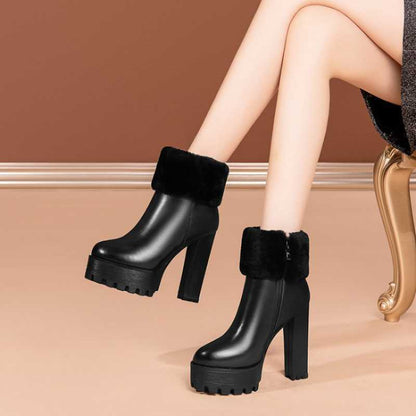 Nuevos zapatos de mujer Botas de mujer de piel suave