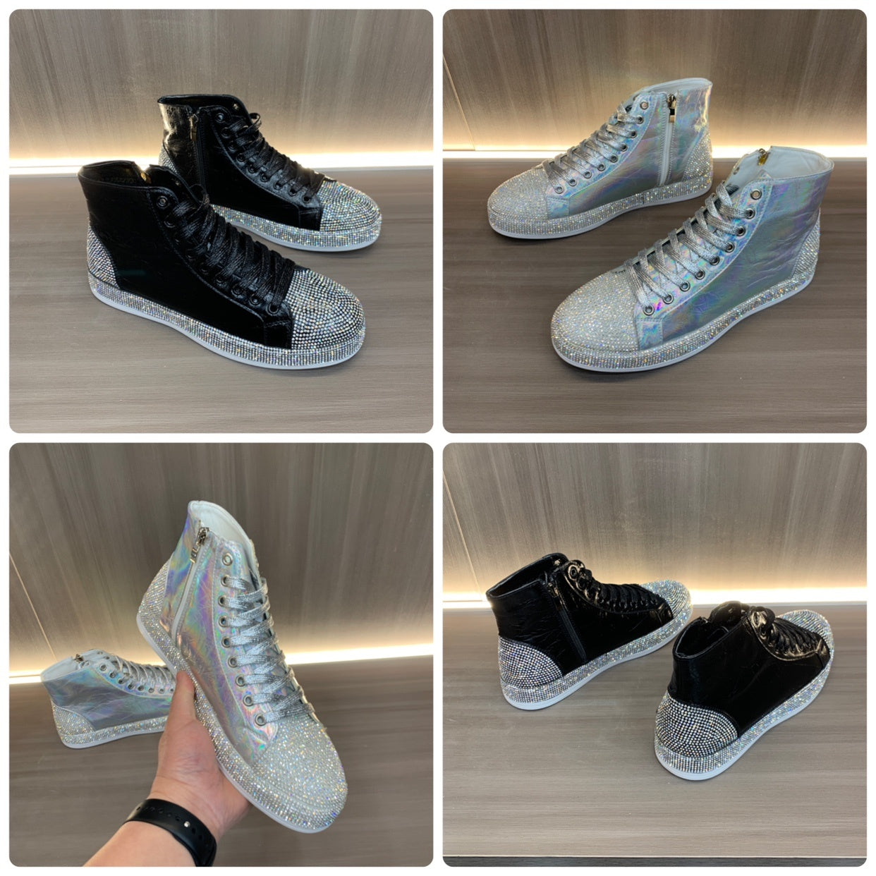 Zapatos de tabla casuales con diamantes de moda nuevos de primavera y otoño para hombres