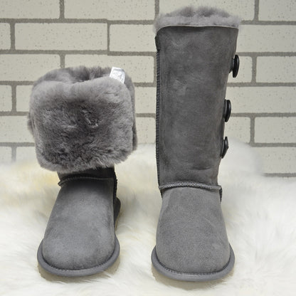 Snow boots women's fur one high tube