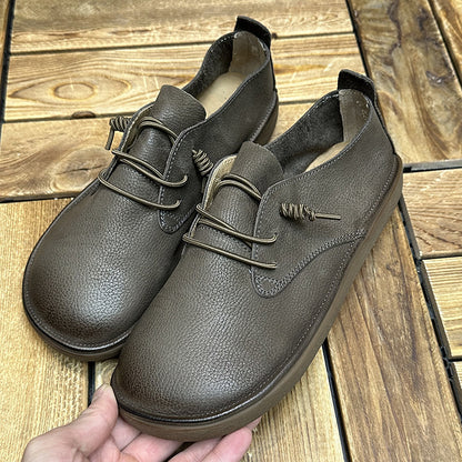 Zapatos de mujer de estilo retro Mori con suela plana y corte bajo sin cordones