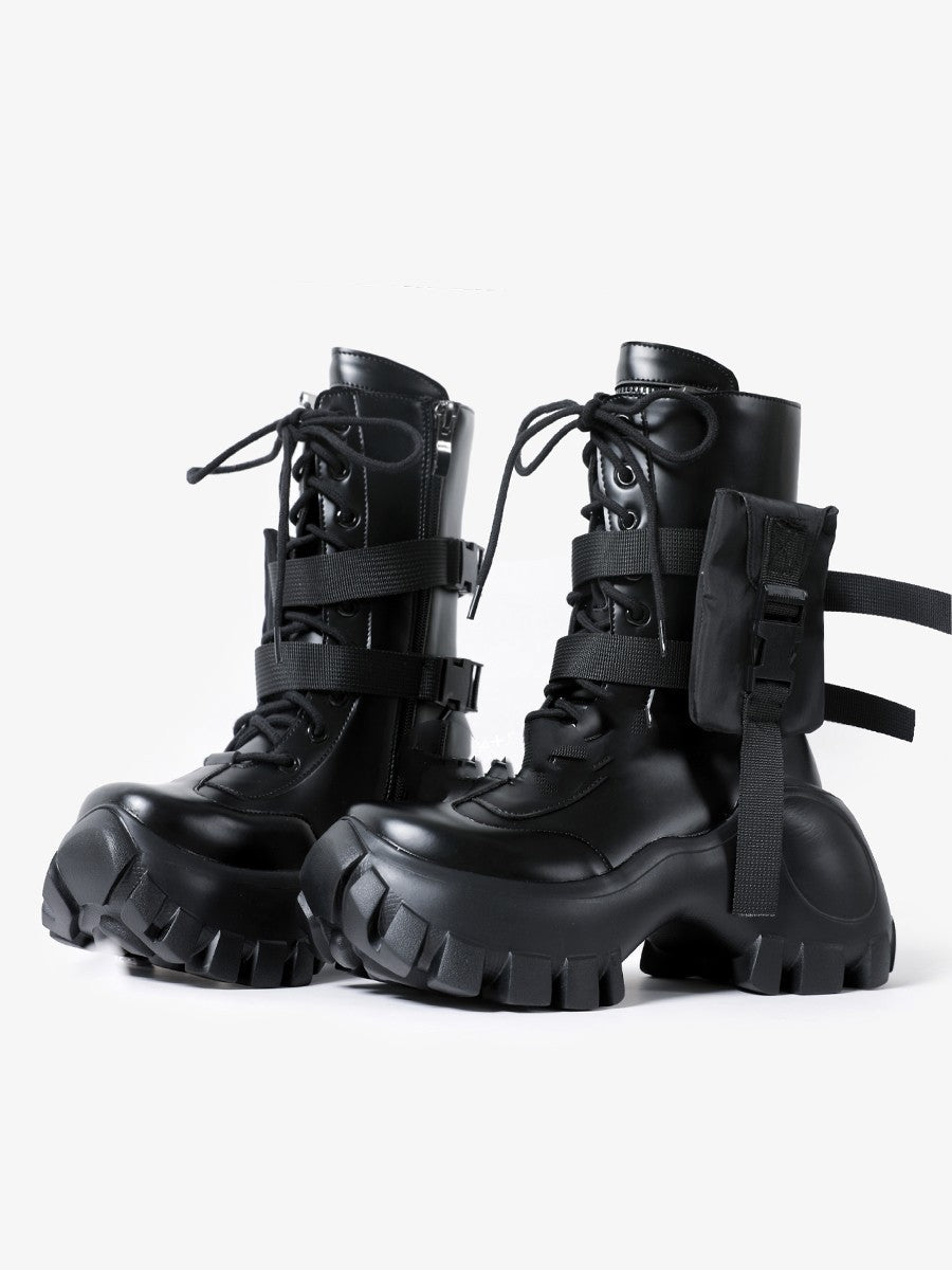 Botas femininas Martens de sola grossa, botas curtas estilo britânico