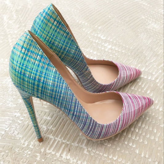 Tacones con degradado de colores para damas