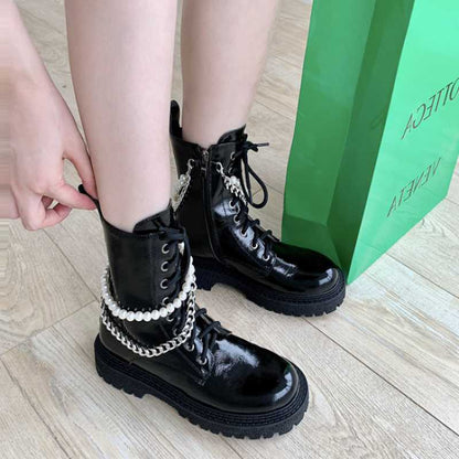 Women's Boots Thick High Heel Round Toe Short Boots Casual