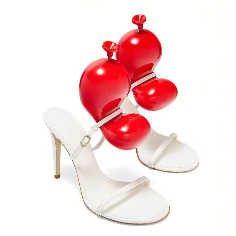 Sandalias retro decoradas con globos para mujer