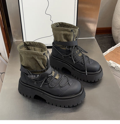 Bota de trabajo con plataforma estilo retro para senderismo y mujer