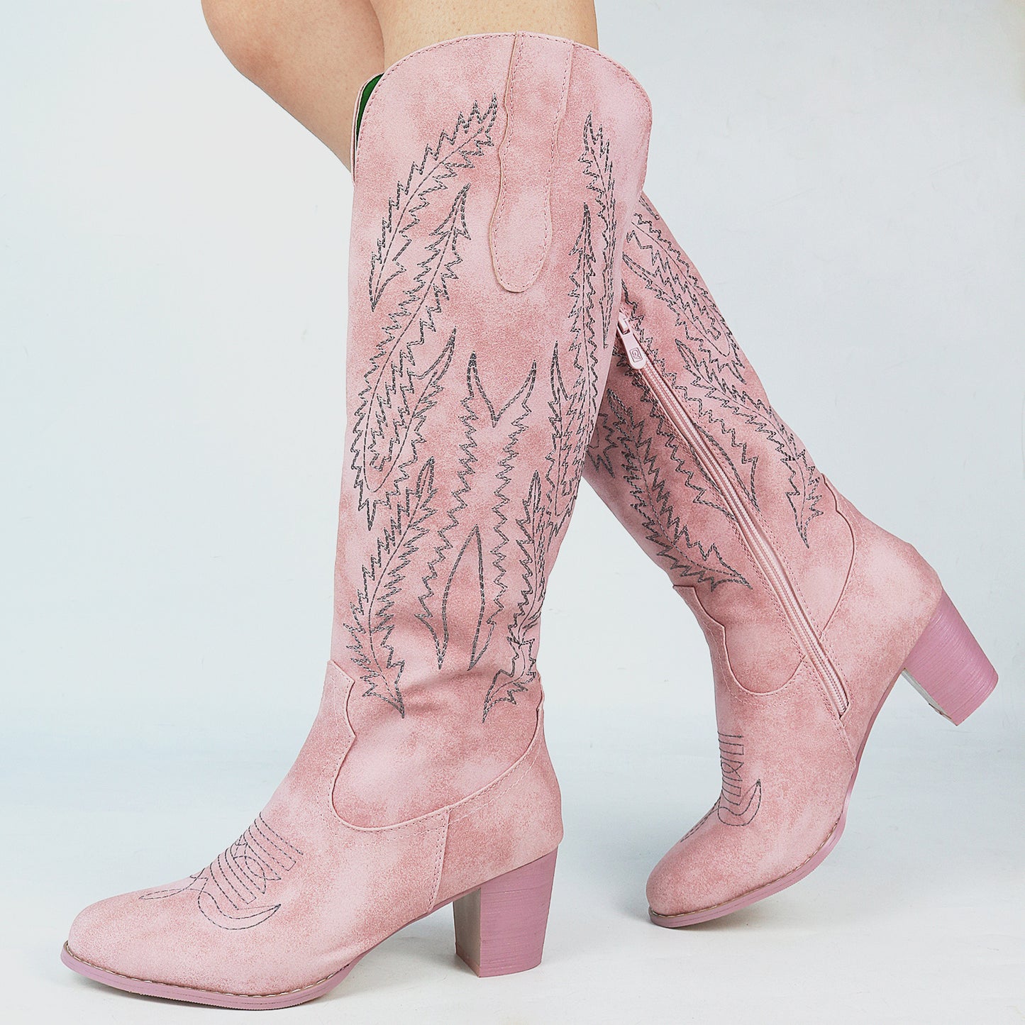 High-heeled Ethnic Embroidery 35-43 High-top Women's Boots