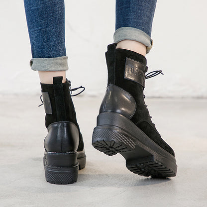 Botas Martin para mujer estilo británico estilo coreano tacón grueso salvaje