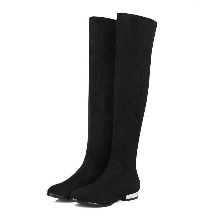 Botas de ante por encima de la rodilla Botas elásticas para mujer