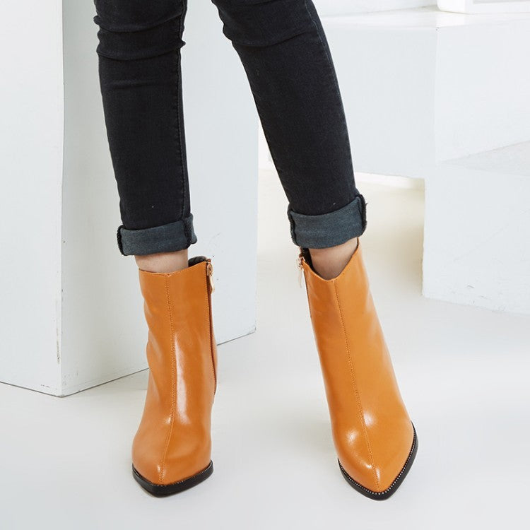 Botas cortas otoño e invierno zapatos de tacón mujer