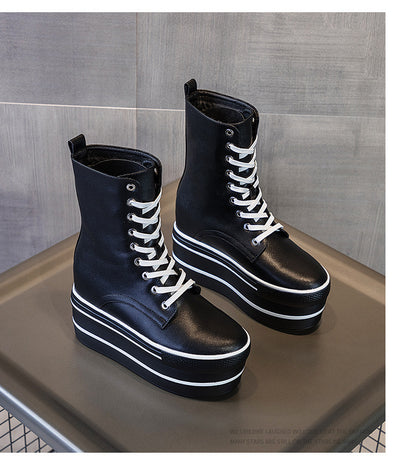 High-top Shoes Platform Thick Bottom Tube Simple And Thin