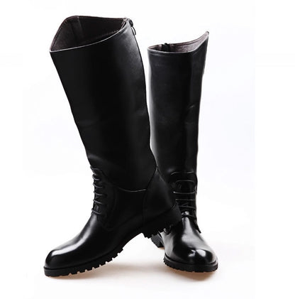 Botas de montaria para mulheres e homens, botas longas de couro à prova d'água, pretas, marrons, botas altas até o joelho