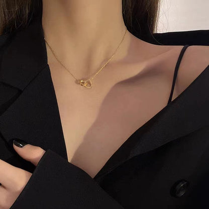 Collar de doble corazón de aleación