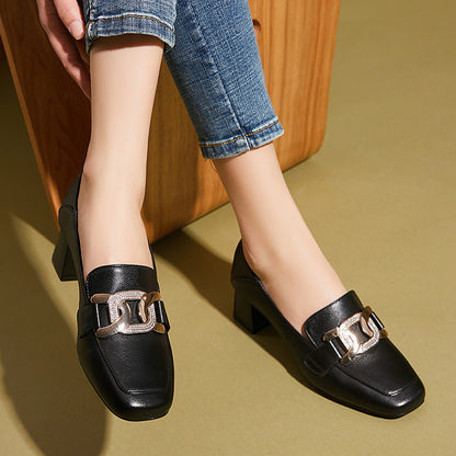 Women's New Leather Loafers Casual Flat Shoes