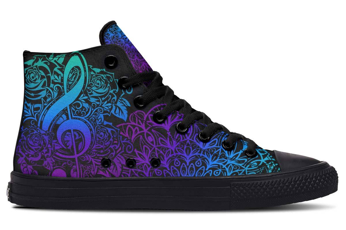 Printed Couple High-top Canvas Shoes