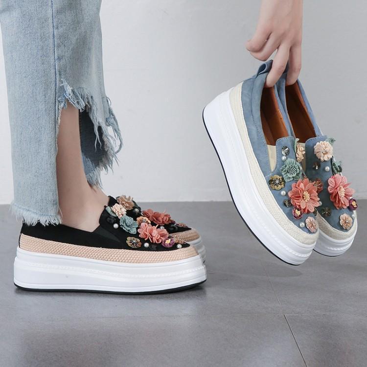 Sapatos plataforma estilo coreano primavera para uso externo feminino