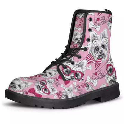 Female Buskin Autumn And Winter Skull Head Pu Boots Floral