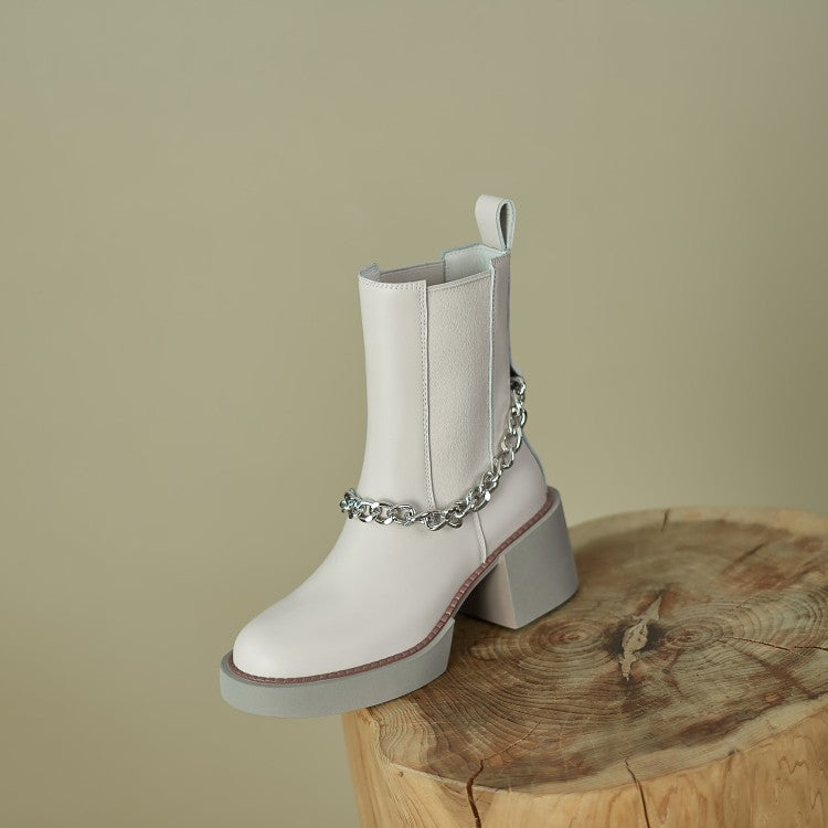 Botas Martin de suela gruesa y punta redonda para mujer, informales, combinables