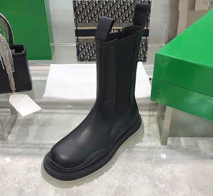 Nuevas botas Martin de cuero con suela gruesa para mujer, primavera y otoño