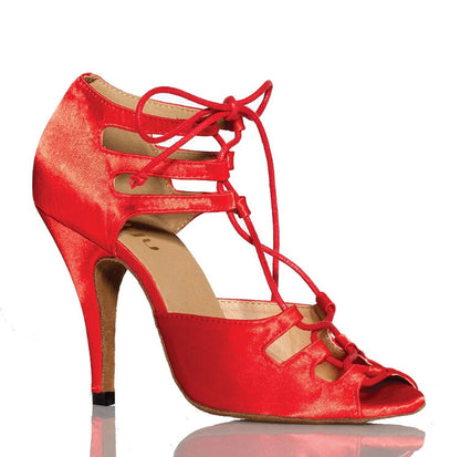 Sapatos de dança de salto baixo vermelho feminino salto alto