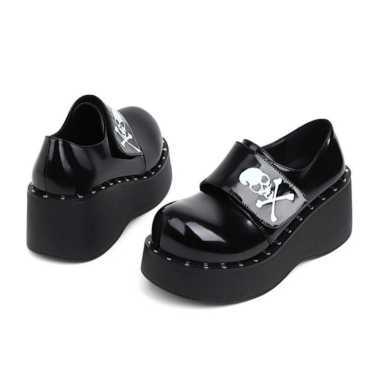 Large Size Casual All-match Spring And Autumn Dark Black Retro Mary Jane Shoes