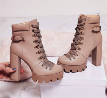 Women's High Heel Mid-heel Boots Thick Heel Women's Boots