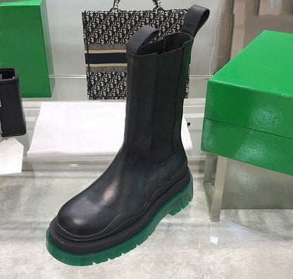 Nuevas botas Martin de cuero con suela gruesa para mujer, primavera y otoño