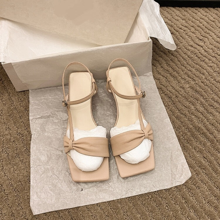 Gentle Simple And Comfortable Bow Strap Sandals