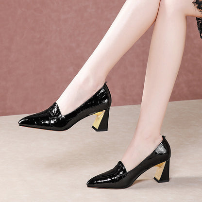 Deep-mouth Single Shoes Solid Color Fashion High-heeled Women's Shoes