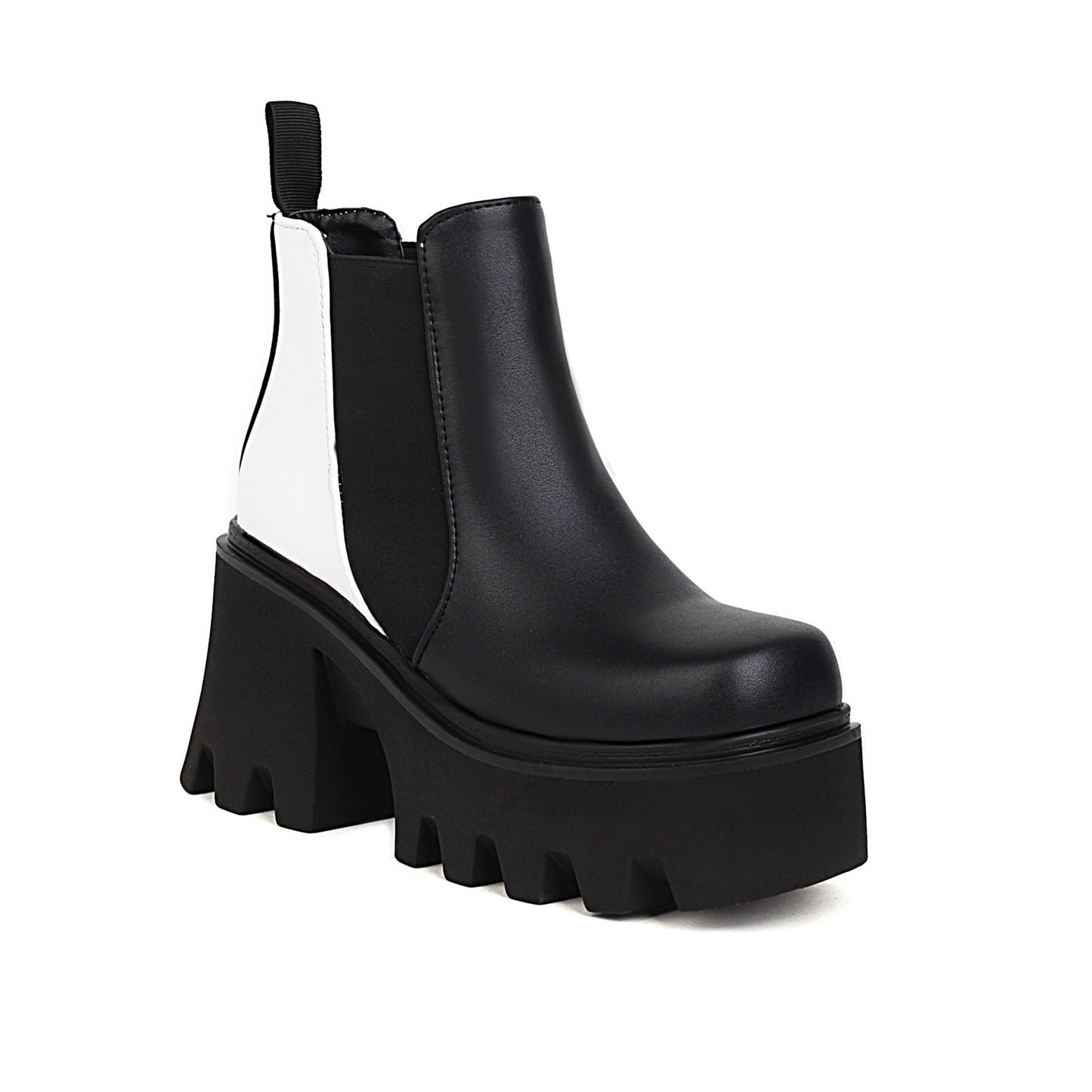 Novas botas femininas de cano curto com sola grossa de outono e inverno estilo punk