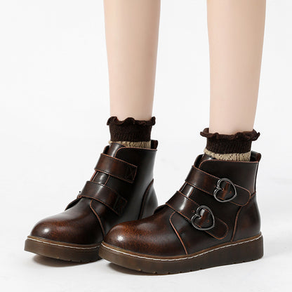 Bonitas botas Martin retro para mujer, estilo otoño-invierno