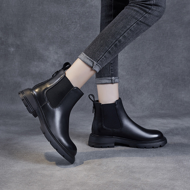 Botas cortas de cuero de moda para mujer