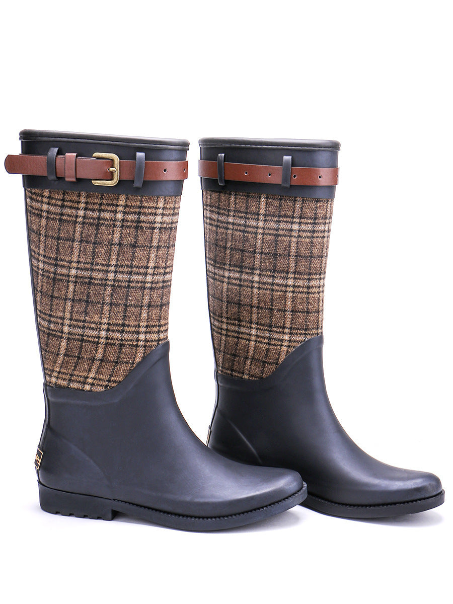 Mid-tube High-end Women's All-environmental Rubber Rain Boots