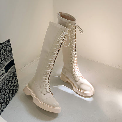 Botas altas con plataforma para mujer, modernas y sencillas