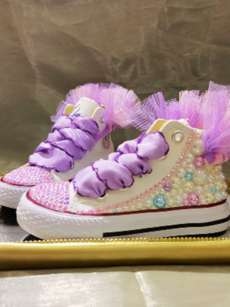 Zapatos de lona para niños de caña alta con imagen personalizada para deportes de ocio