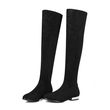 Botas de ante por encima de la rodilla Botas elásticas para mujer